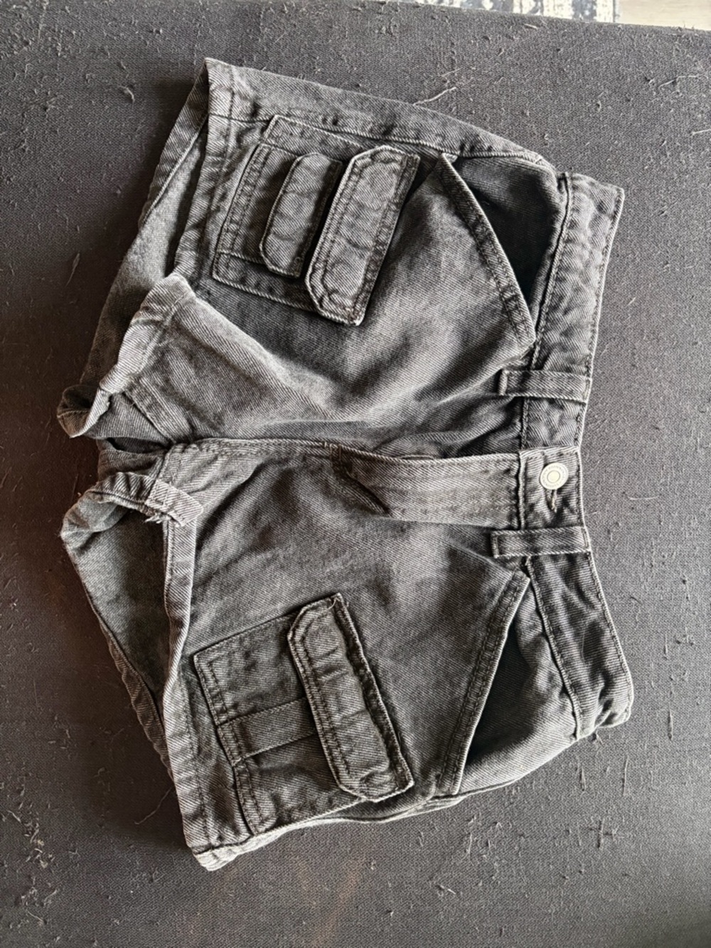 Cotton On Black Denim Cargo Jean Shorts